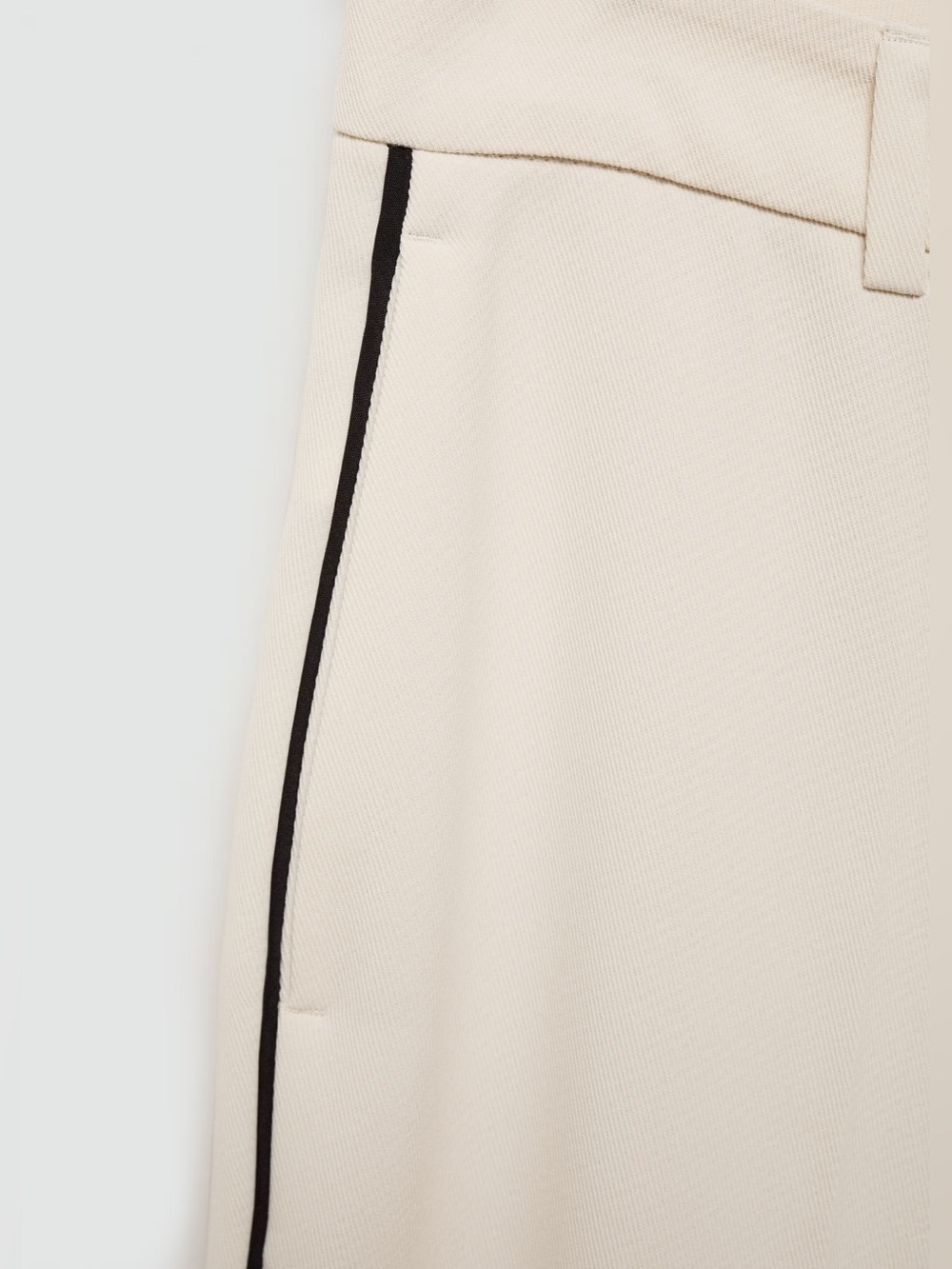 New WIDE LEG STRIPED TROUSERS Wide-Leg Cream Stripe Pants - Picture 8 of 12